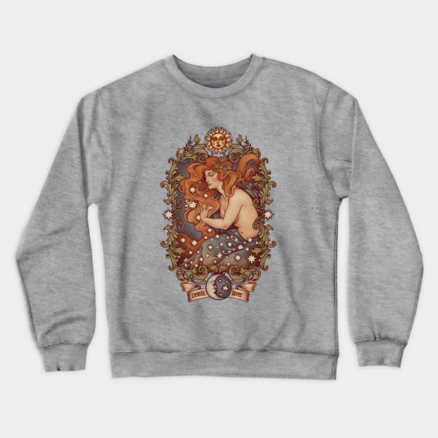 COSMIC LOVER color version Crewneck Sweatshirt by Medusa Dollmaker